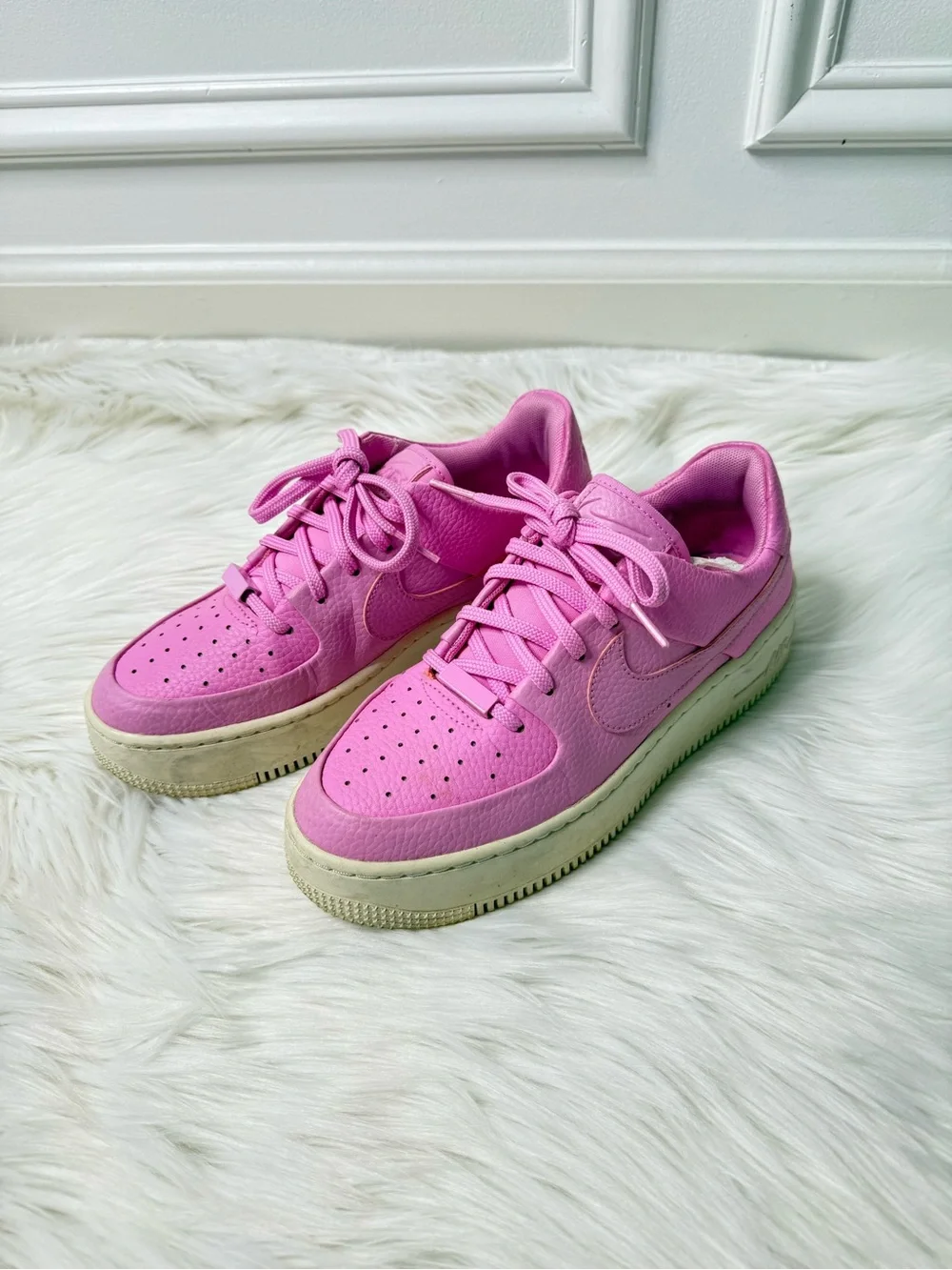 Nike Air Force 1 Women Pink Leather Sneakers